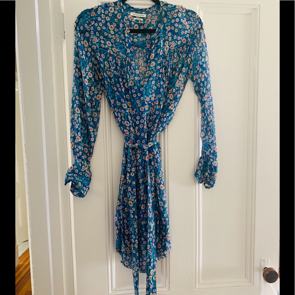 Isabel Marant Etoile Blue Silk Floral Dress